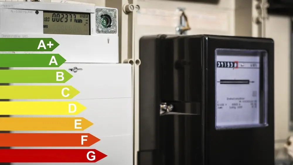 Digitale elektriciteitsmeter in een meterkast